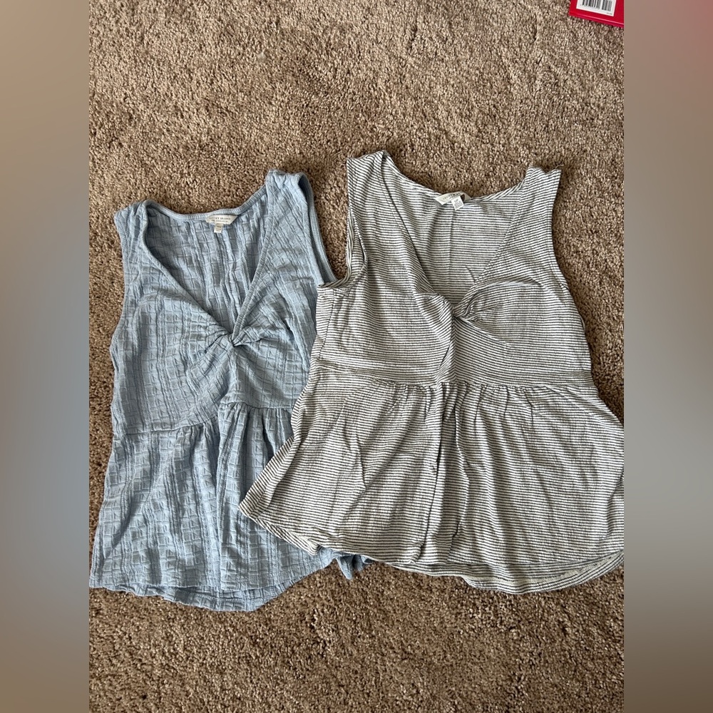 Lucky Brand Sleeveless Tops - Blue and Gray